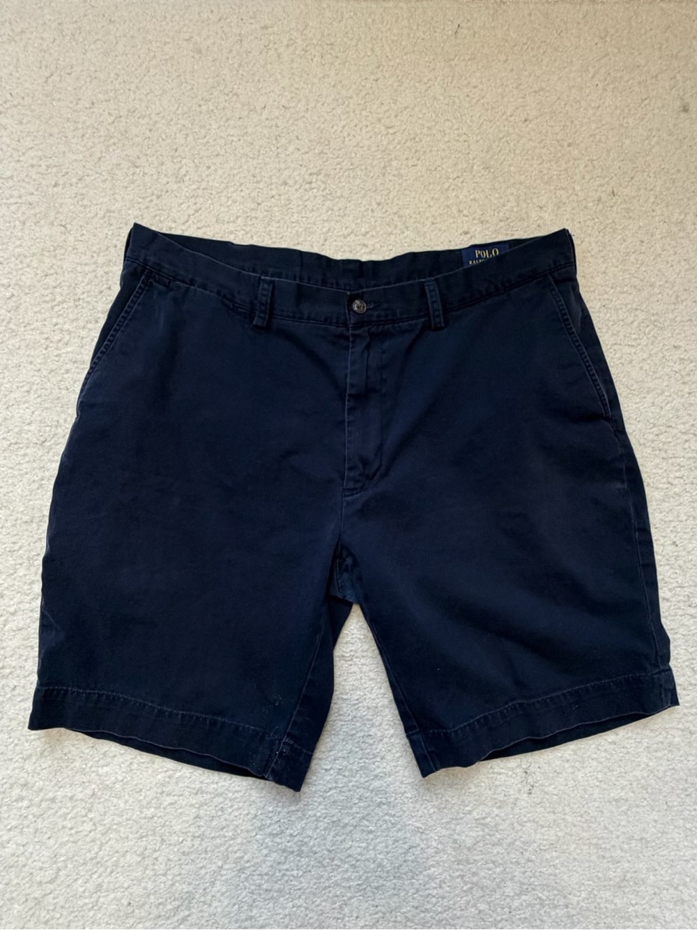 Polo Ralph Lauren Mens Navy Blue Chino Shorts Size 36